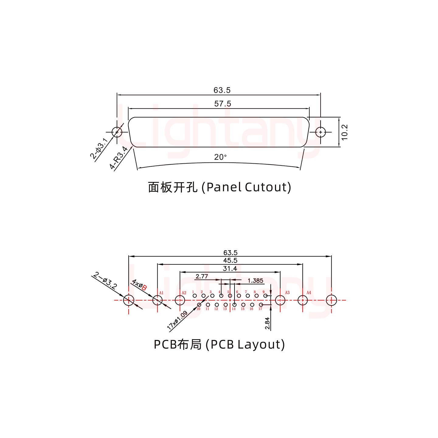 21W4公PCB直插板/铆鱼叉7.0/大电流40A