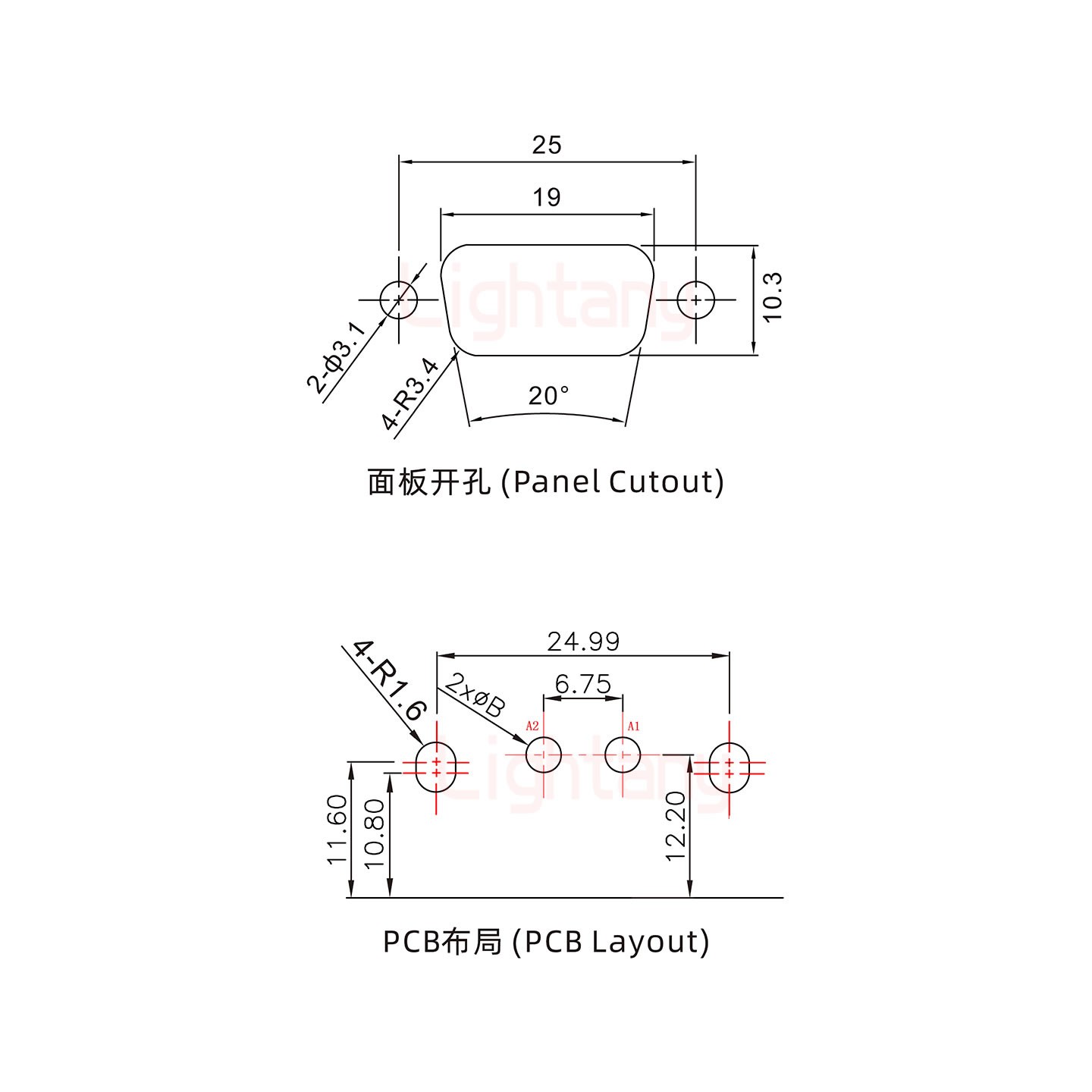 2W2母PCB弯插板/铆支架10.8/大电流10A