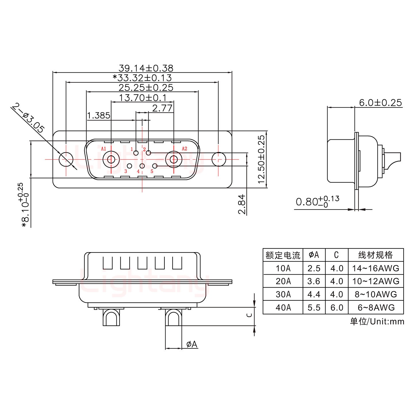 7W2公短体焊线20A+15P金属外壳1443弯出线4~12mm