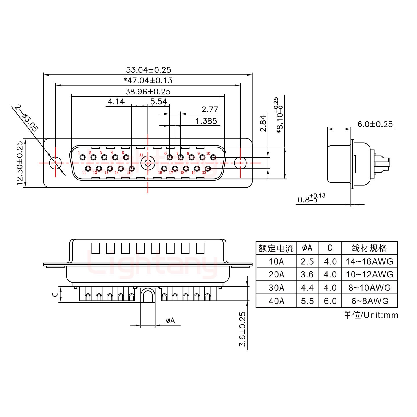 21W1公短体焊线40A+25P金属外壳1657直出线4~12mm