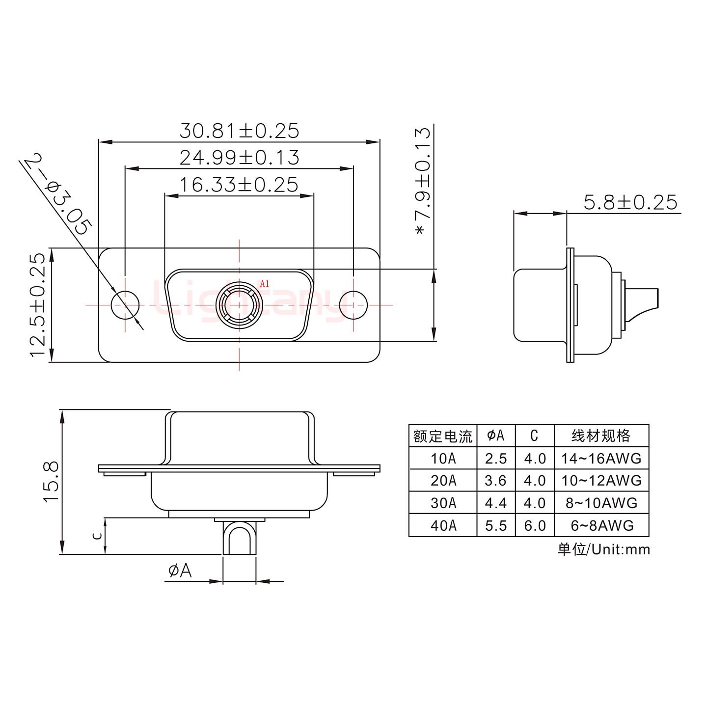 1W1母短体焊线10A+9P金属外壳424弯出线4~12mm