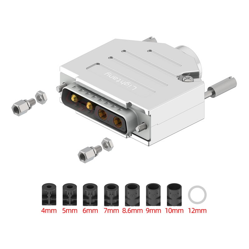 4V4公短体焊线20A+25P金属外壳1657直出线4~12mm