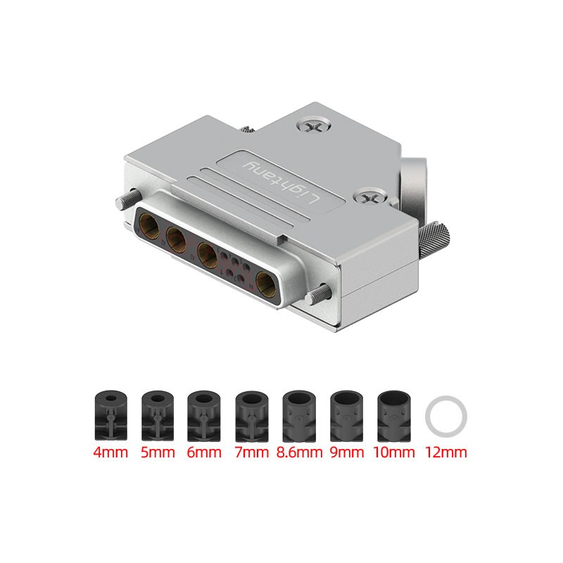 9W4母短体焊线40A+25P金属外壳592斜出线4~12mm