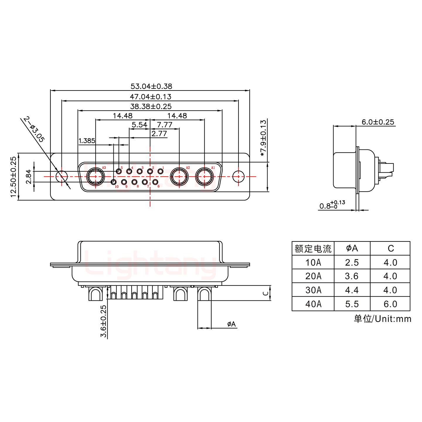 13W3母短体焊线20A+25P金属外壳1657直出线4~12mm