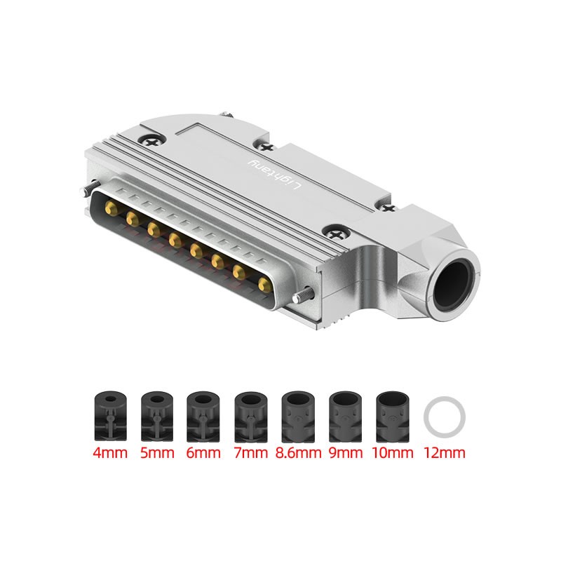 8W8公短体焊线30A+37P金属外壳951弯出线4~12mm