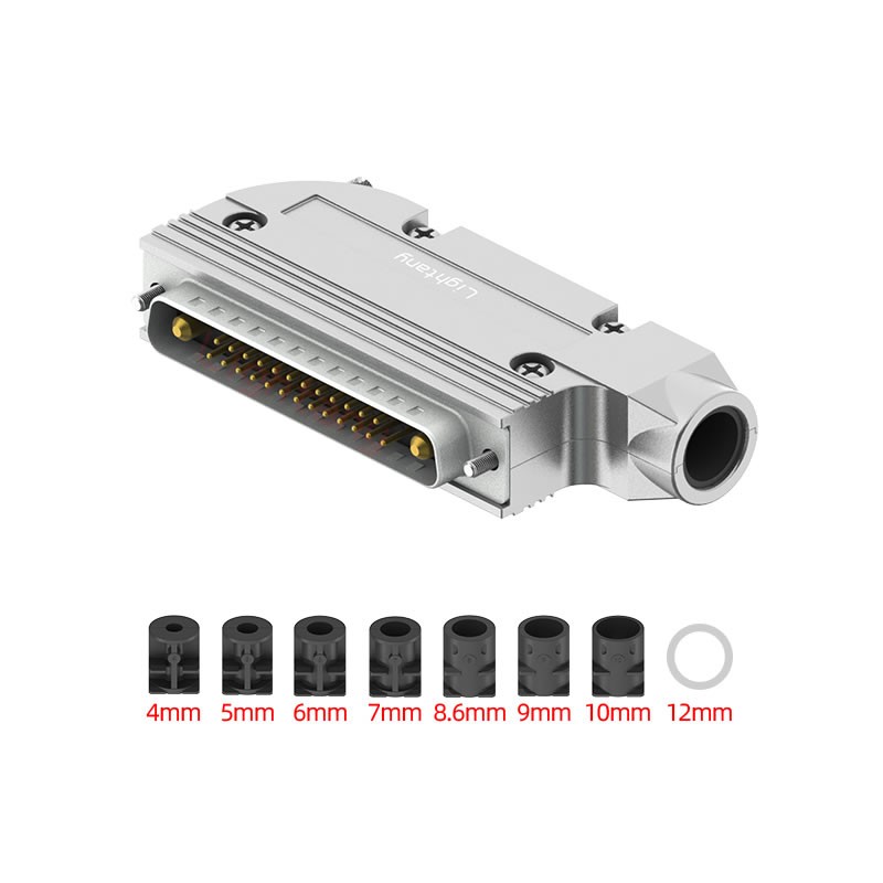 27W2公短体焊线20A+37P金属外壳951弯出线4~12mm