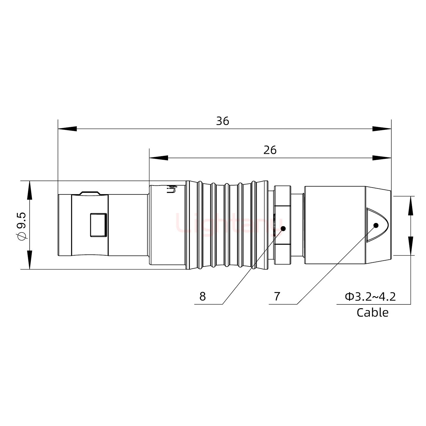 FGA.0B.005.CLAD42推拉自锁直式插头