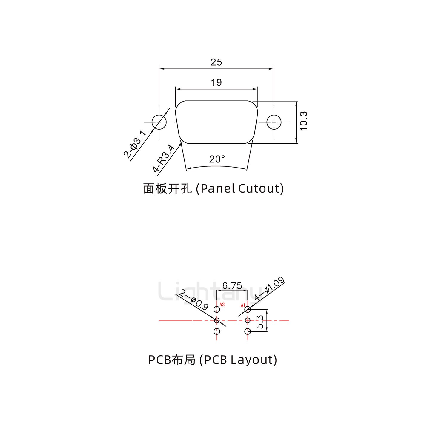 防水2V2母直插板/锁螺丝/射频同轴50欧姆