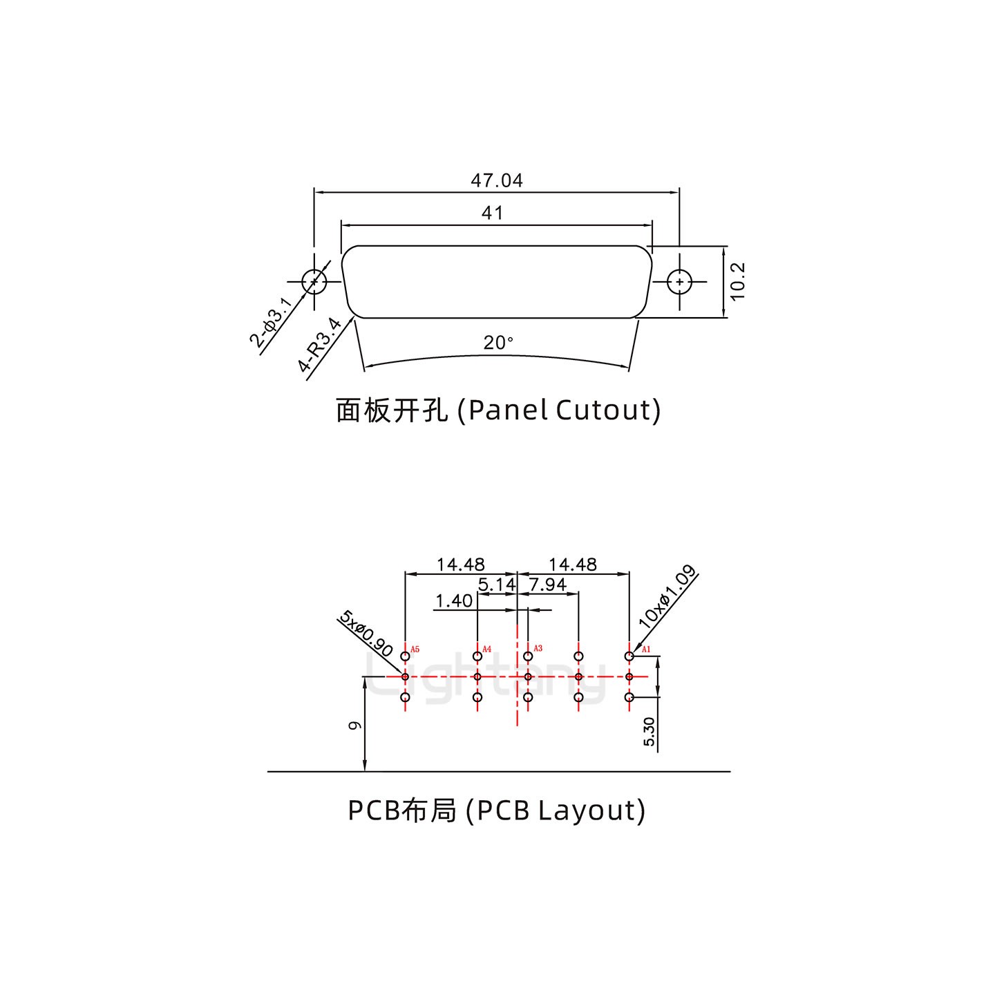 防水5W5母弯插板/锁螺丝/射频同轴50欧姆