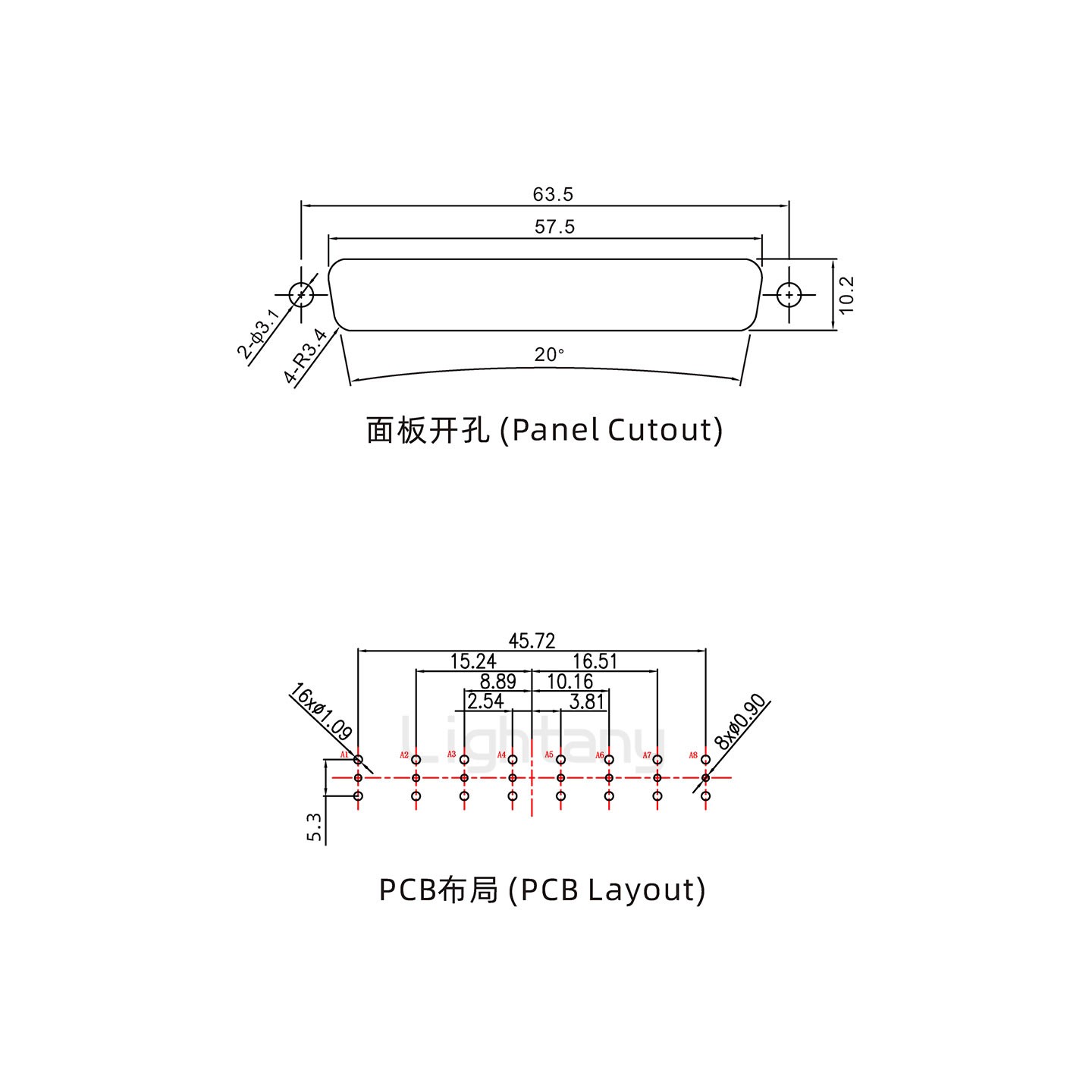 防水8W8公直插板/锁螺丝/射频同轴50欧姆