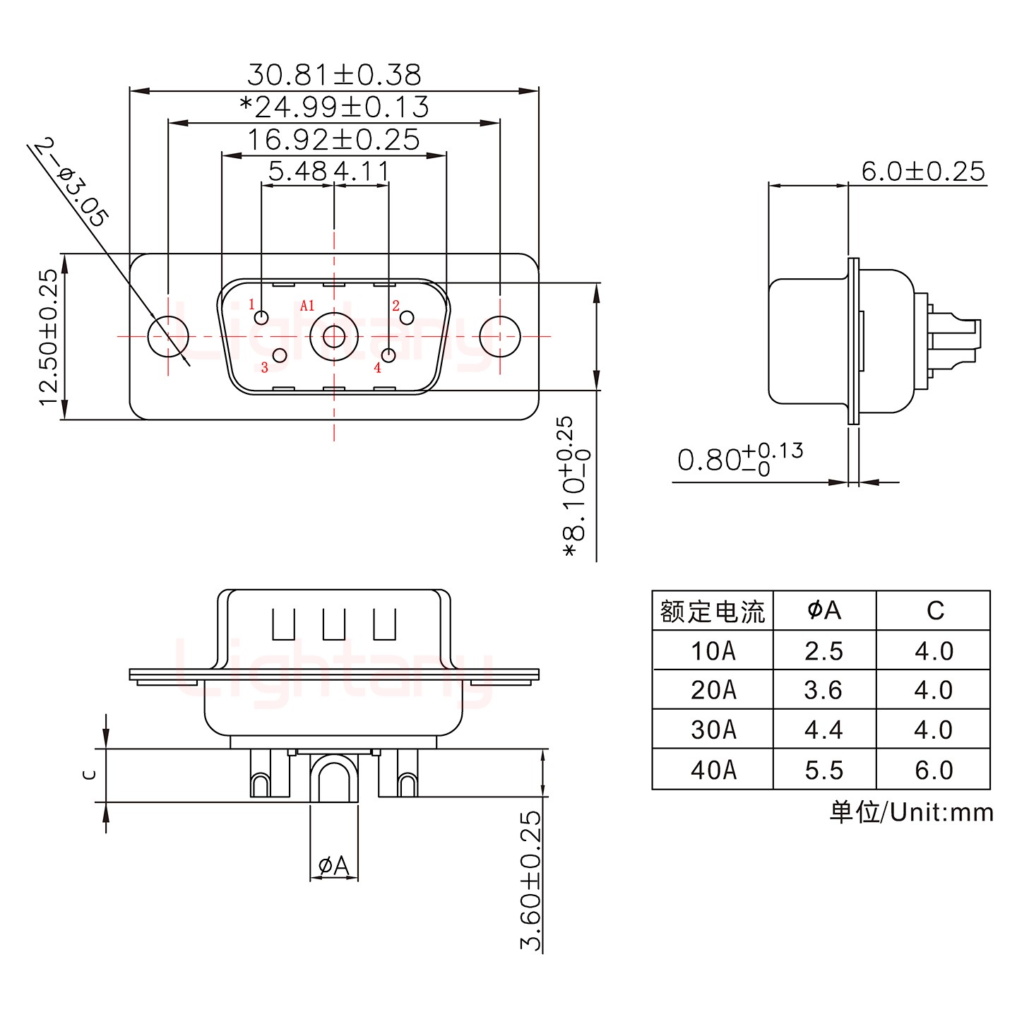 5W1公短体焊线10A+9P金属外壳1707直出线4~12mm