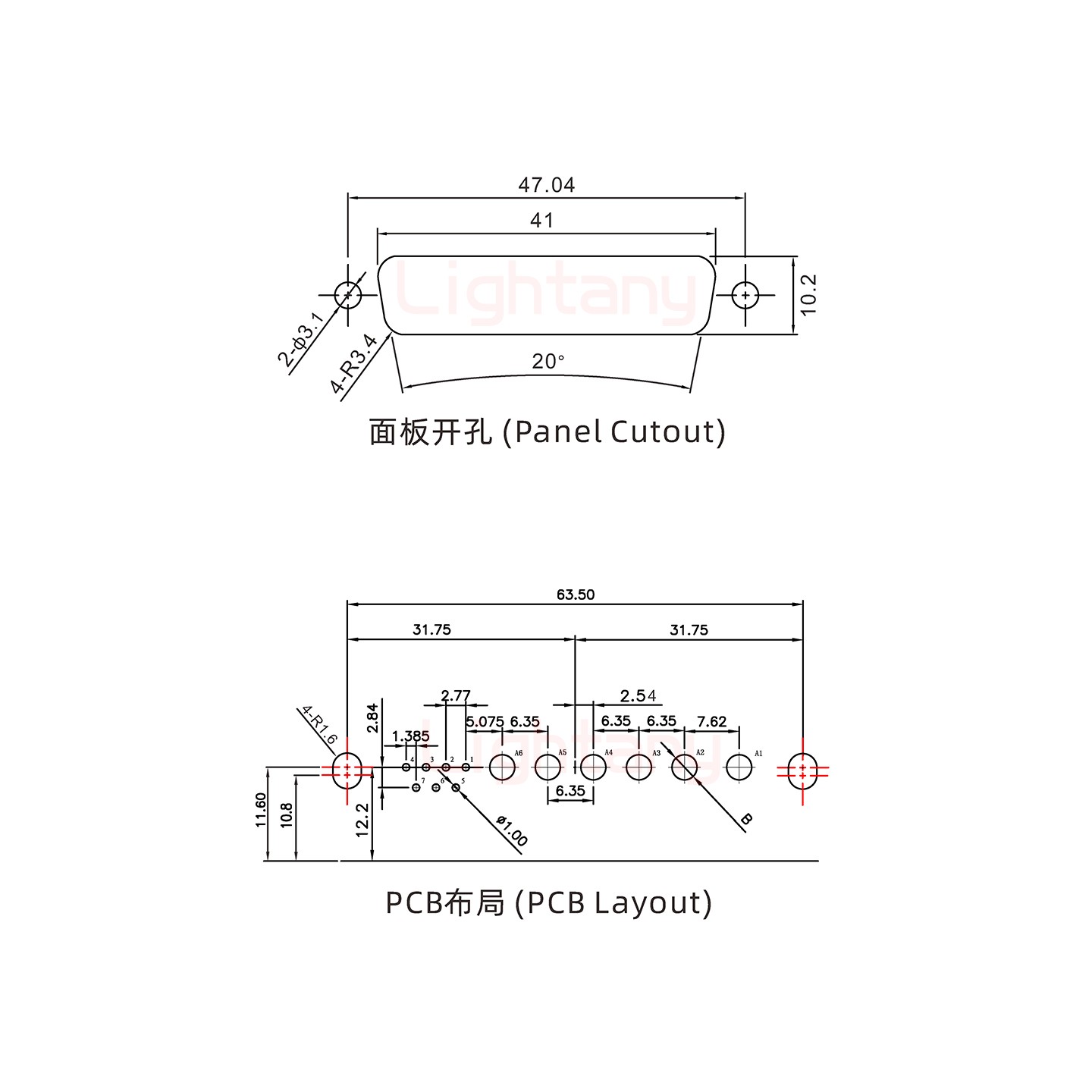 13W6B母PCB弯插板/铆支架10.8/大电流40A