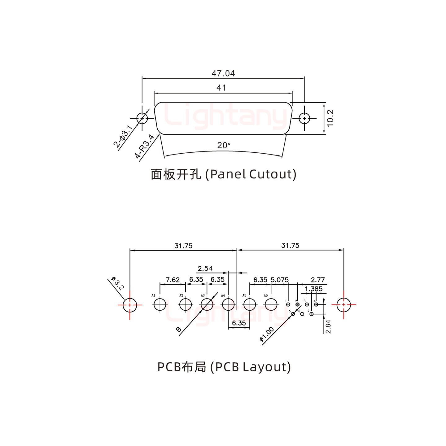 13W6B公PCB直插板/铆支架7.0/大电流40A