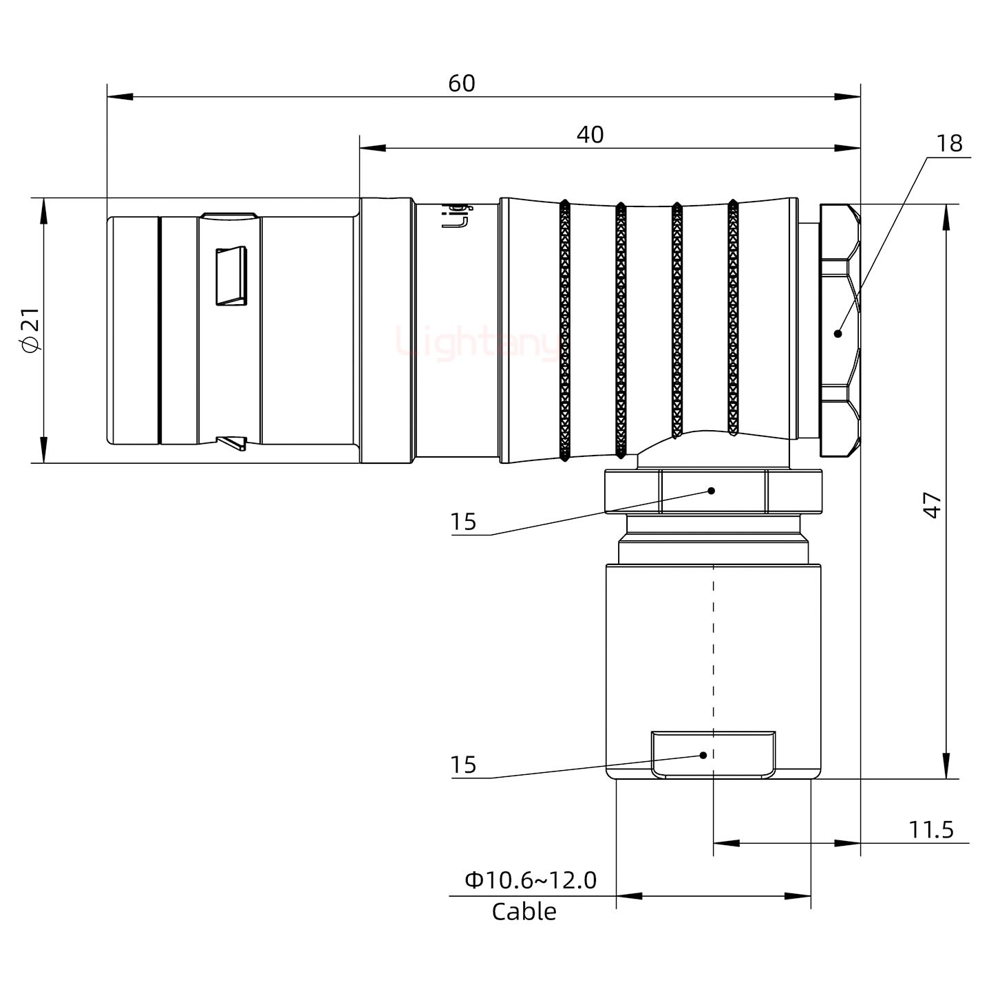 FHG.3K.003.CLAK11推拉自锁弯式插头
