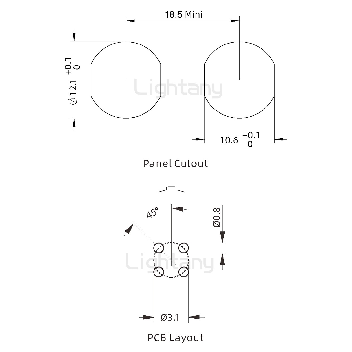 ECG.1B.004.CLN推拉自锁双螺母插座 直插板