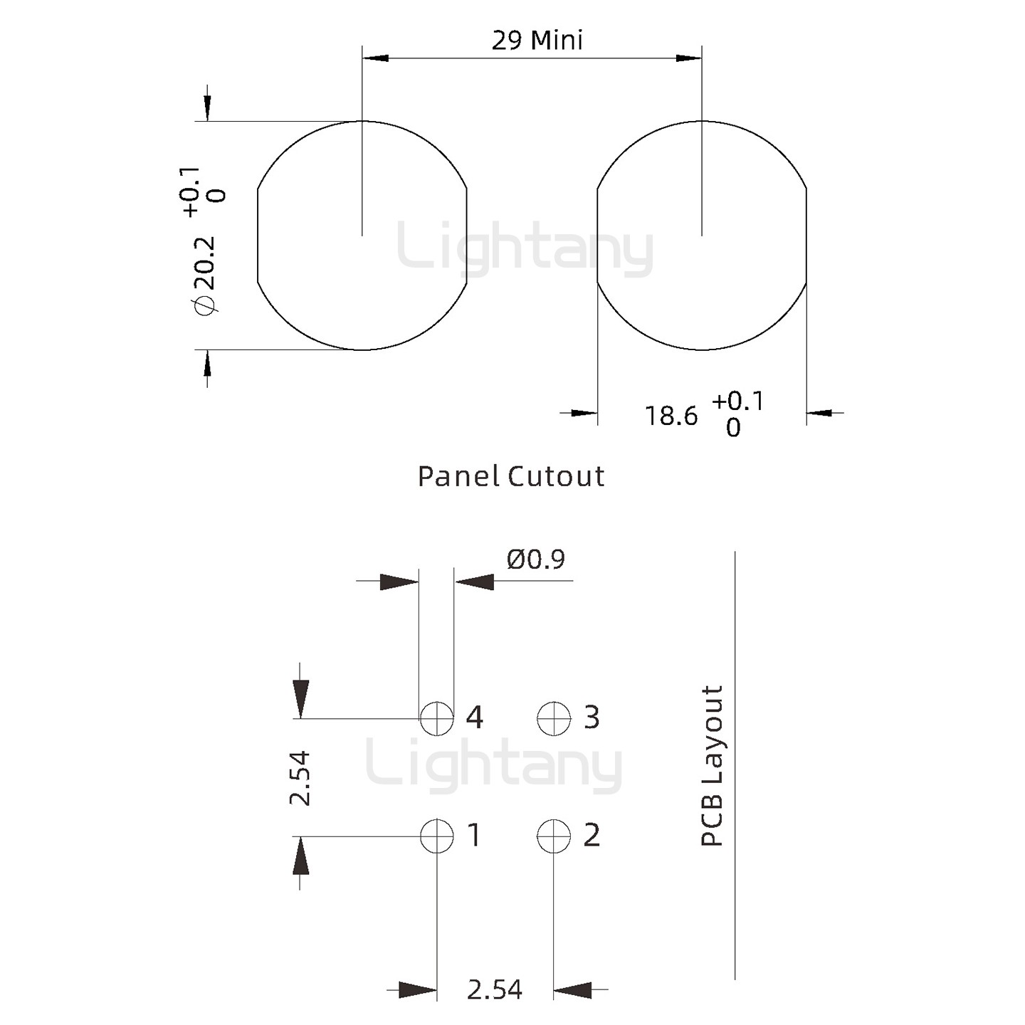 EEG.2K.004.CLV推拉自锁前螺母插座 PCB弯插板