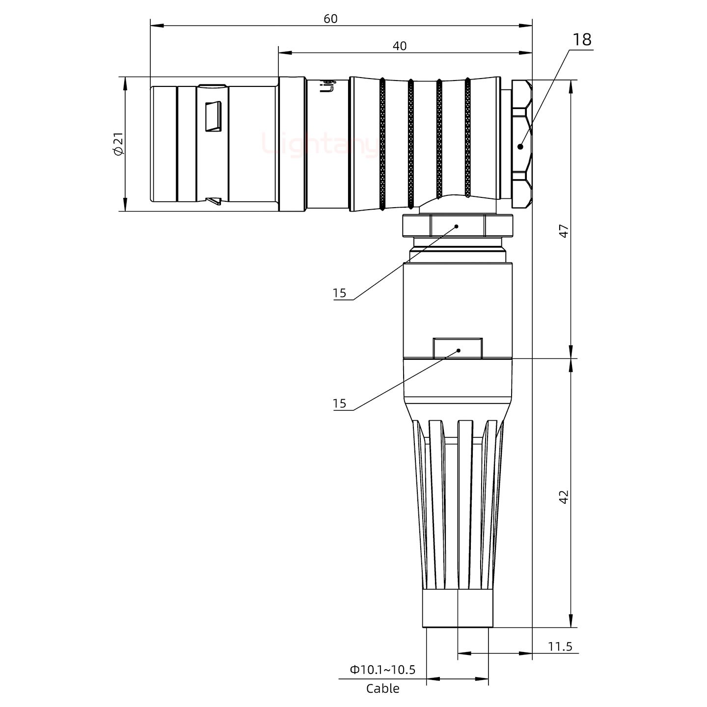 FHG.3K.006.CLAC11Z推拉自锁带护套弯式插头
