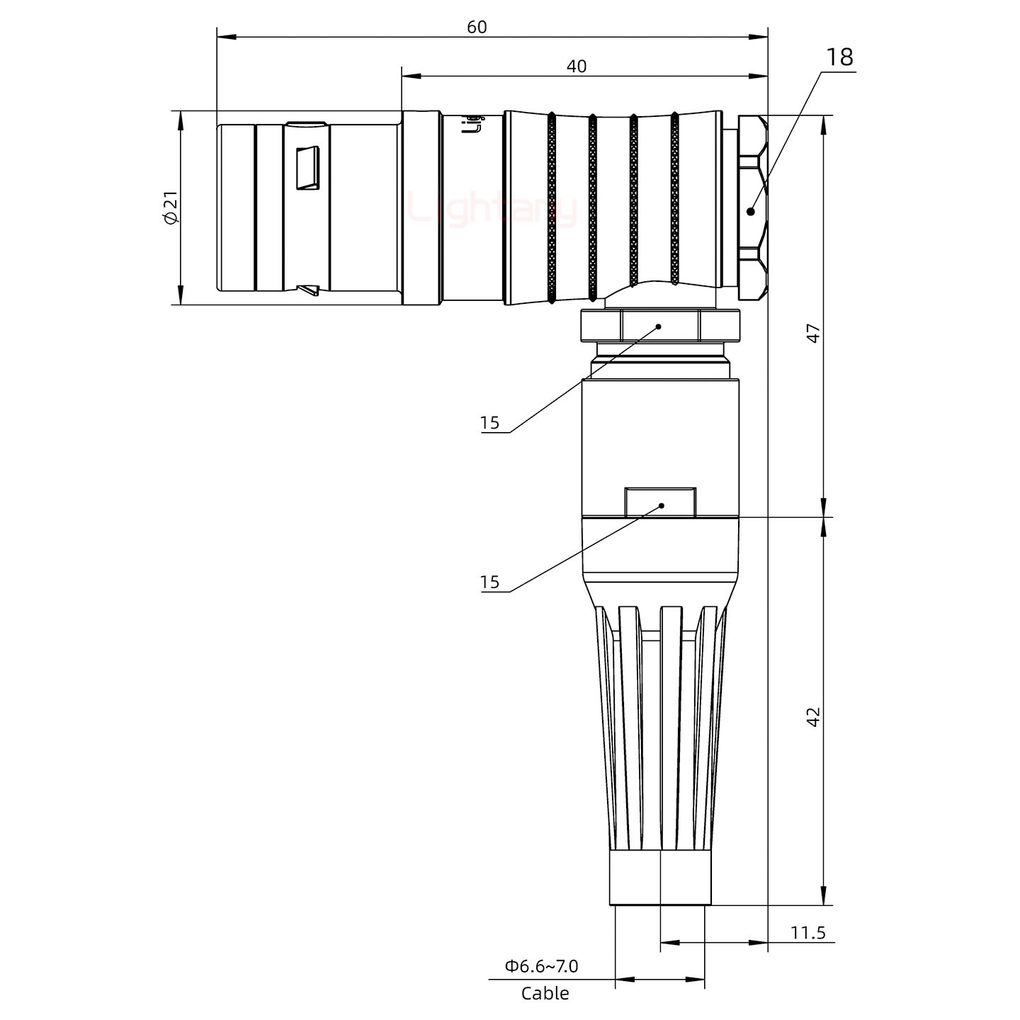 FHG.3K.030.CLAC70Z推拉自锁带护套弯式插头