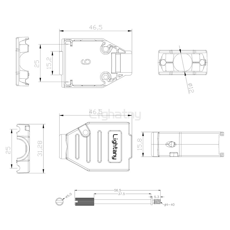 1707-9P-D-SUB金属外壳-直出线4~12mm