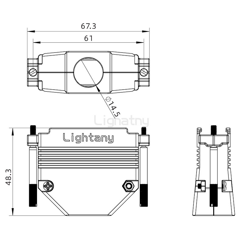1331-50P-D-SUB金属外壳-直出线14.5mm