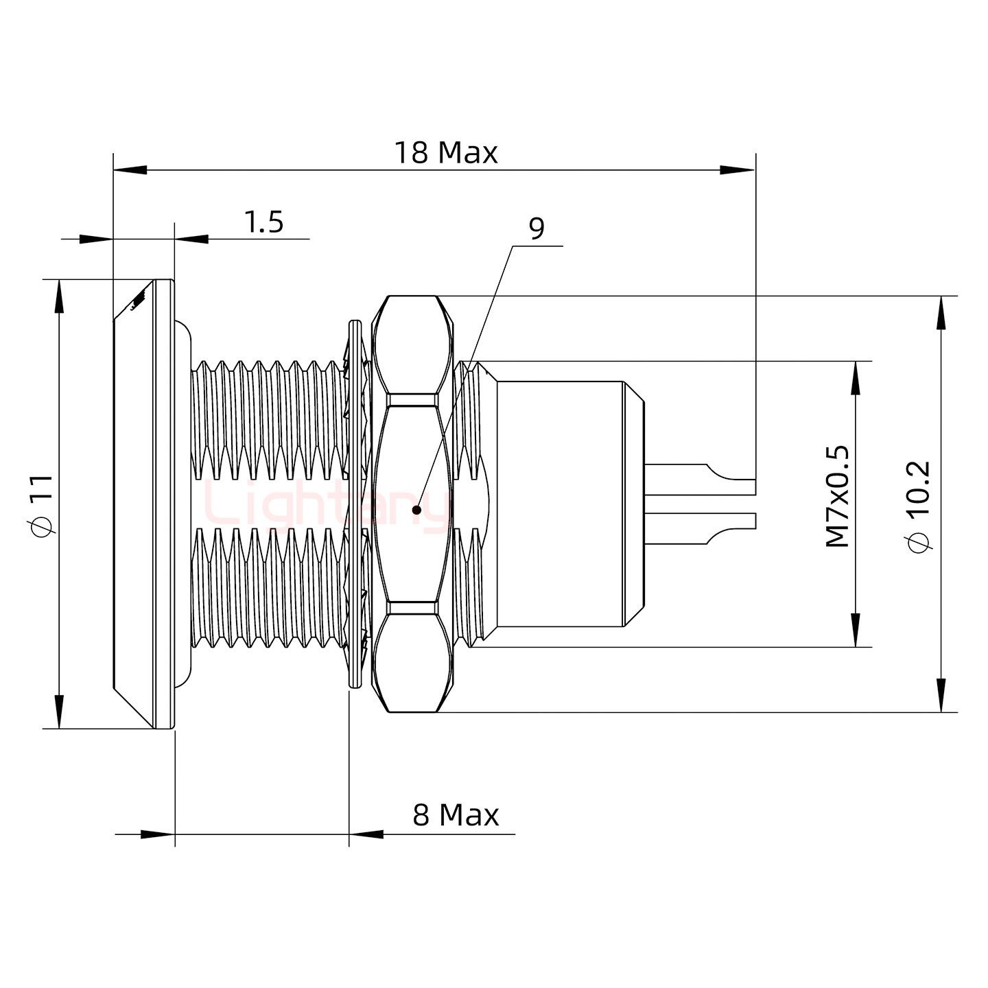 HGG.00.004.CLL推拉自锁后螺母插座 真空密封