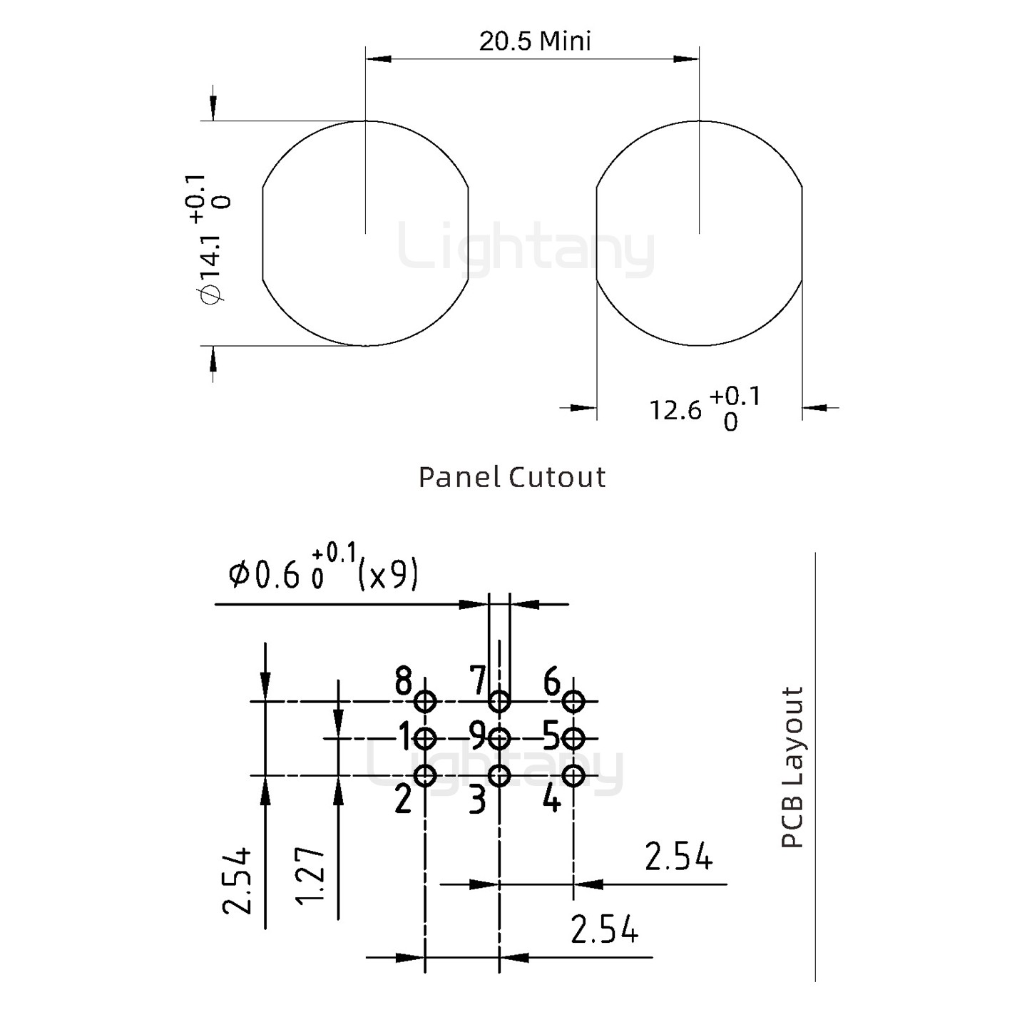 EEG.0K.009.CLV推拉自锁前螺母插座 PCB弯插板