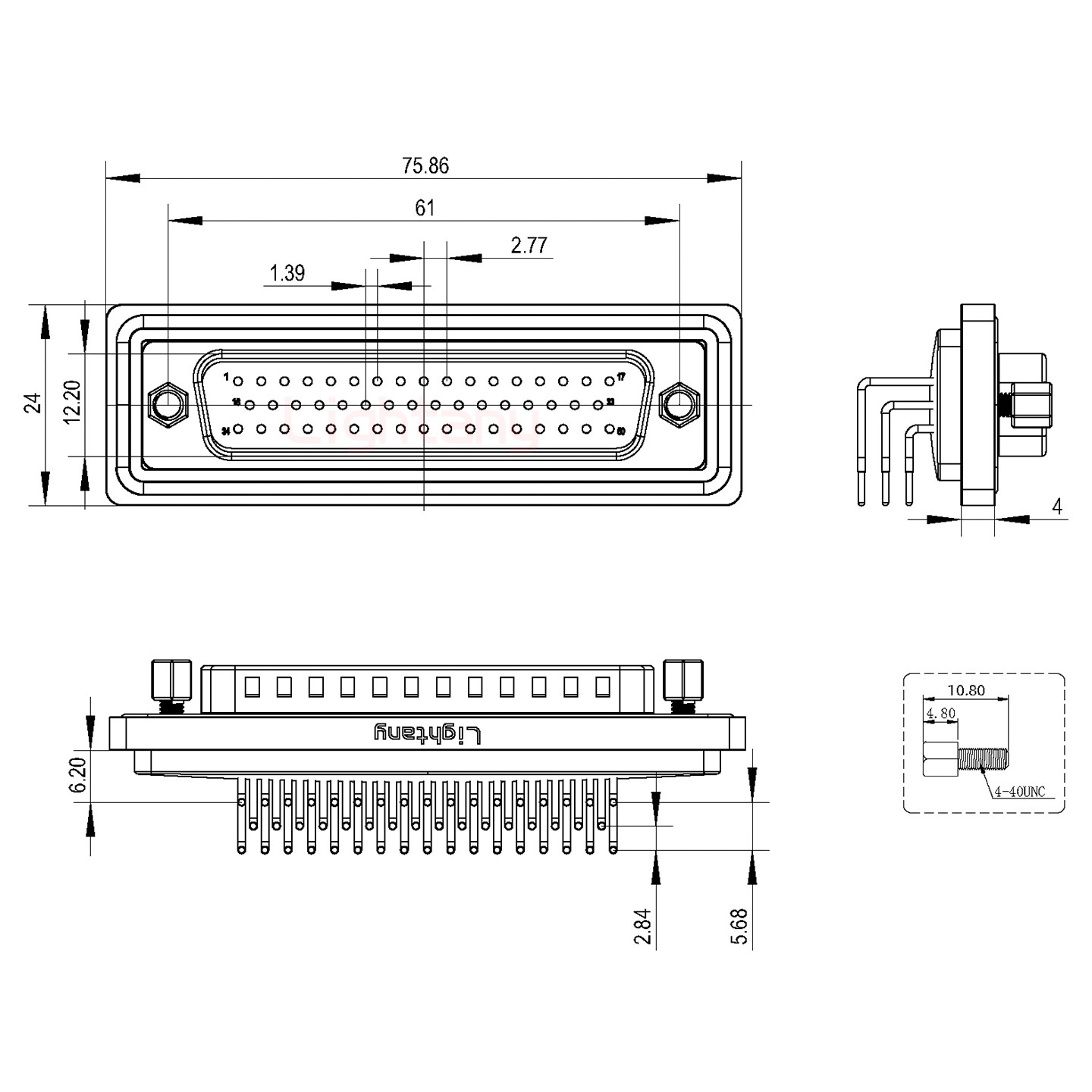 防水DR50 公 弯插板 锁螺丝 车针
