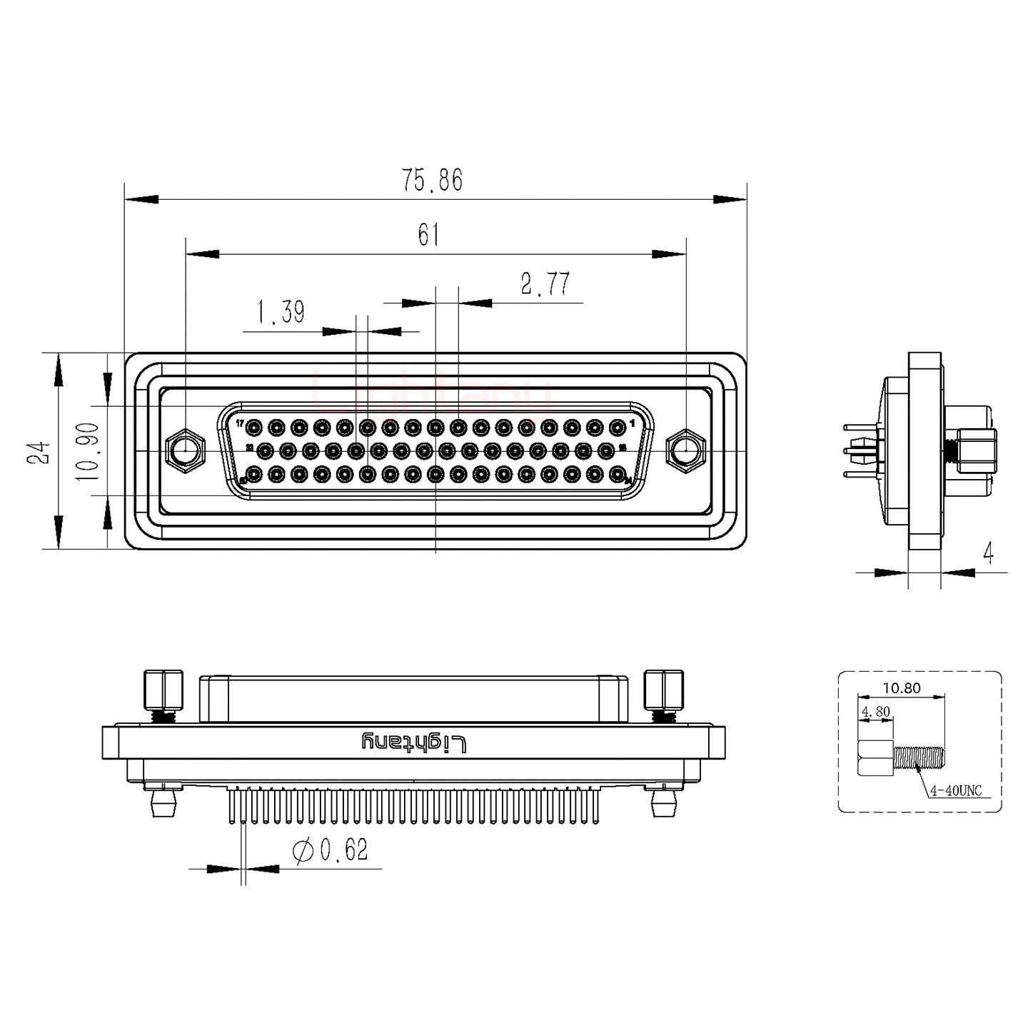 防水DP50 母 直插板 铆鱼叉 锁螺丝 车针